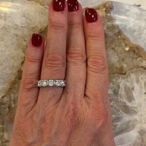 925 Sterling Silver Cubic Zirconia Anniversary Band Wedding Band Ring Size 8.25